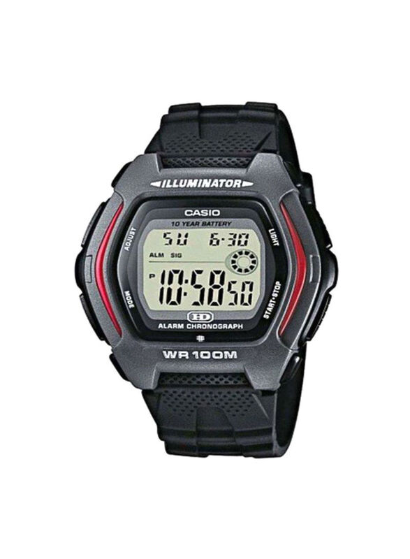 

Casio Youth Digital Watch for Men with Resin Band, Water Resistant, HDD-600-1AVDF, Black/Grey