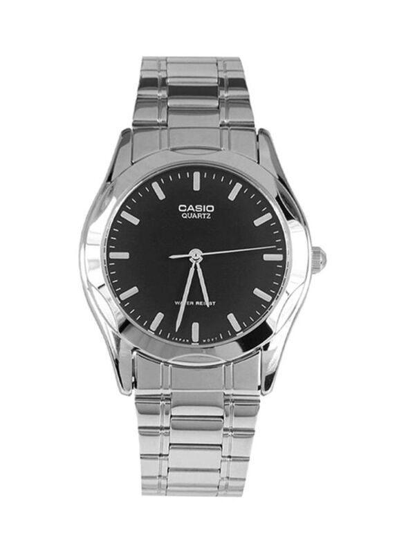 

Casio Enticer Analog Watch for Men with Stainless Steel Band, Splash Resistant, MTP-1275D-1A, Silver/Black