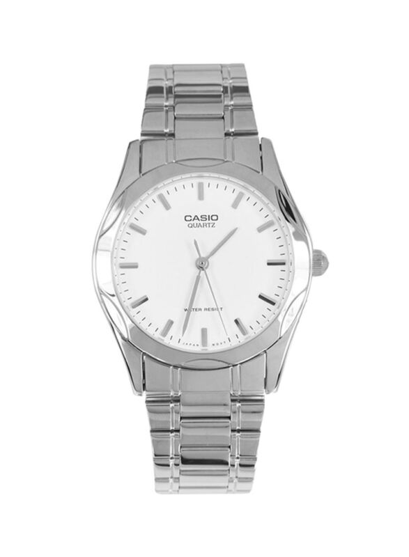 

Casio Enticer Analog Watch for Men with Stainless Steel Band, Water Resistant, MTP-1275D-7ADF, Silver/White