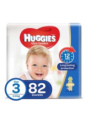 Huggies Ultra Comfort Superflex Jumbo Diapers, Size 3, 4-9 kg, 82 Count