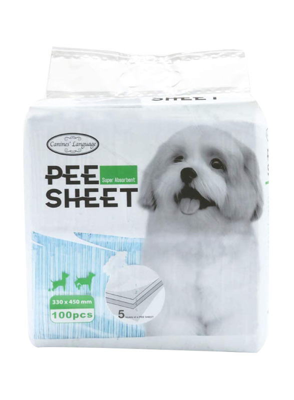 

Canines 45cm Language Pee Sheet, Set of 100, White