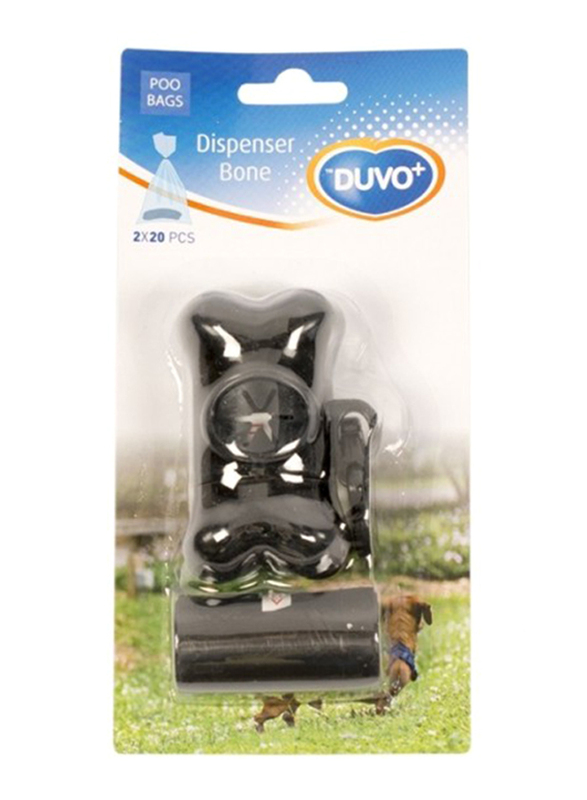 

Duvo Waste Bags Dispenser Bone for Dogs, 2 x 20 Pieces, Grey