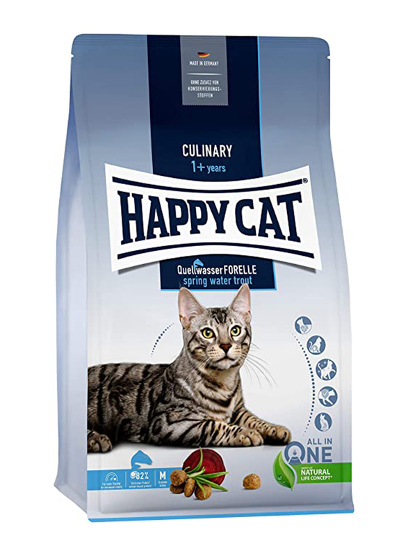 

Happy Cat Queliwasser Forelle spring water trout Culinary Cat Dry Food, 4 Kg