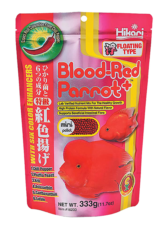 

Hikari Blood Red Parrot Plus Floating Pellet Adult Dry Fish Food, 333g