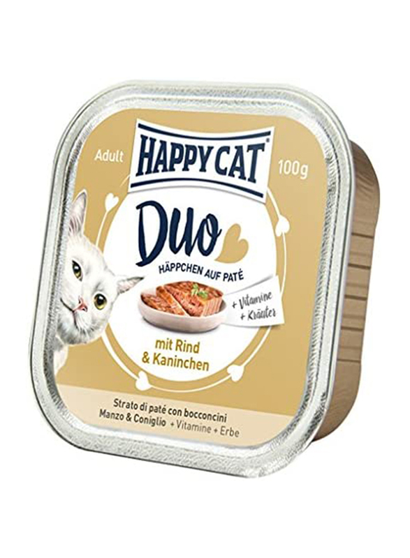

Happy Cat Minkas Duo Beef & Rabbit Wet Cat Food, 100g