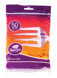 Spoonz 50-Piece Plastic Fork, White
