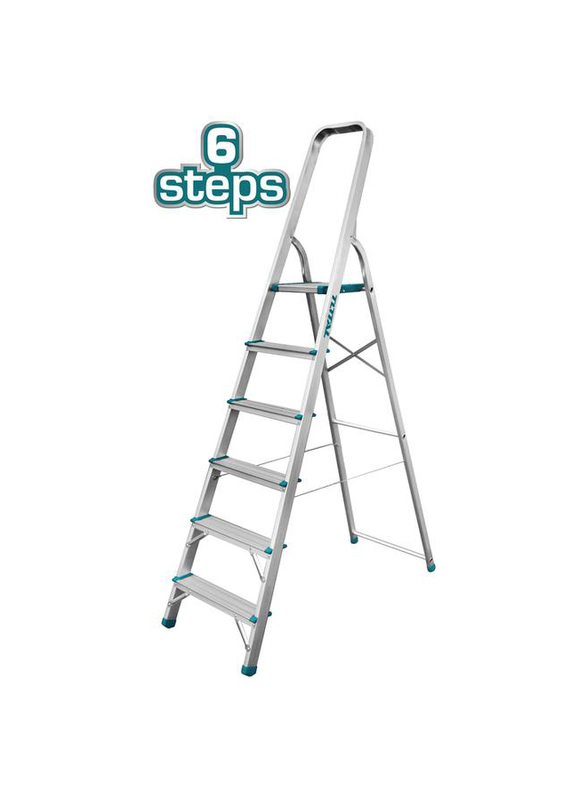 

Total Household 6 Steps Ladder, THLAD06061, Silver