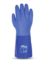 Stego 12-Piece Cotton Lined with PVC Coated Chemical Protection Safety Gloves, St-1080, Blue, X-Large