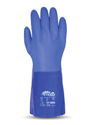 Stego 18-Piece Cotton Lined with PVC Coated Chemical Protection Safety Gloves, St-1080, Blue, X-Large