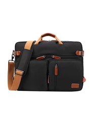 Coolbell CBbag9 15.6-inch Convertible Multi-Functional Messenger Laptop Bag, Black/Brown