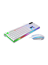 ZGB G21 Wired English Gaming Keyboard and Optical Mouse Set, White