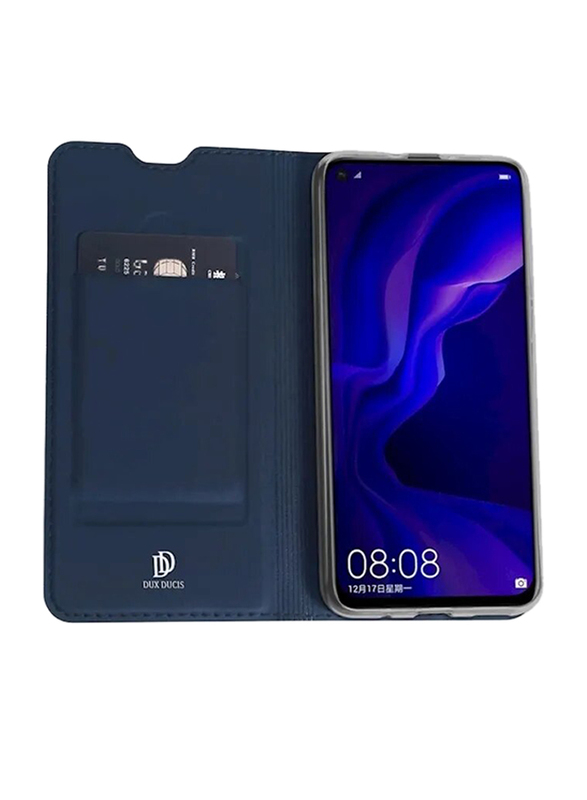 Dux Ducis Huawei Nova 4 Protective Leather Mobile Phone Flip Case Cover, Blue