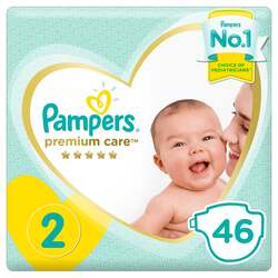 Pampers Premium Care Diapers, Size 2, 46 Count