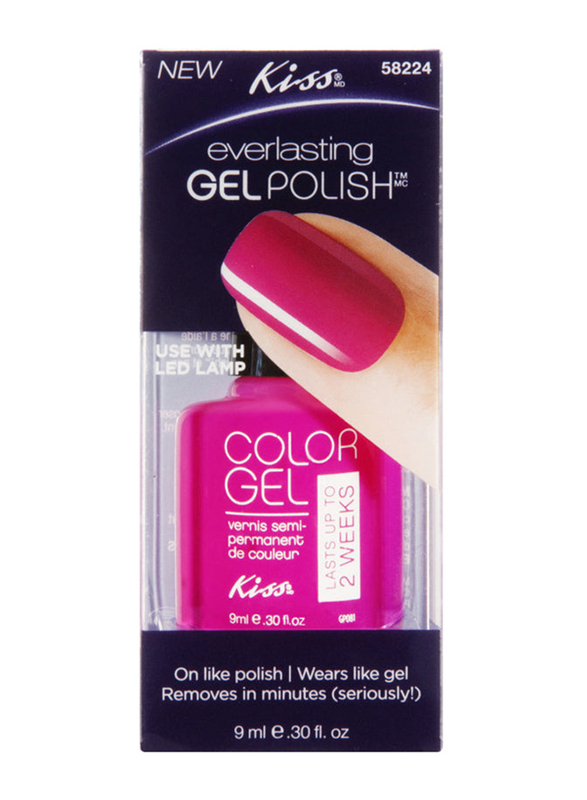 

Kiss Everlasting Color Gel Nail Polish, 9ml, 58224, Pink