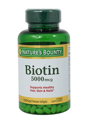 Nature's Bounty Biotin 5000 Rapid Release Vitamin Supplement, 150 Softgels