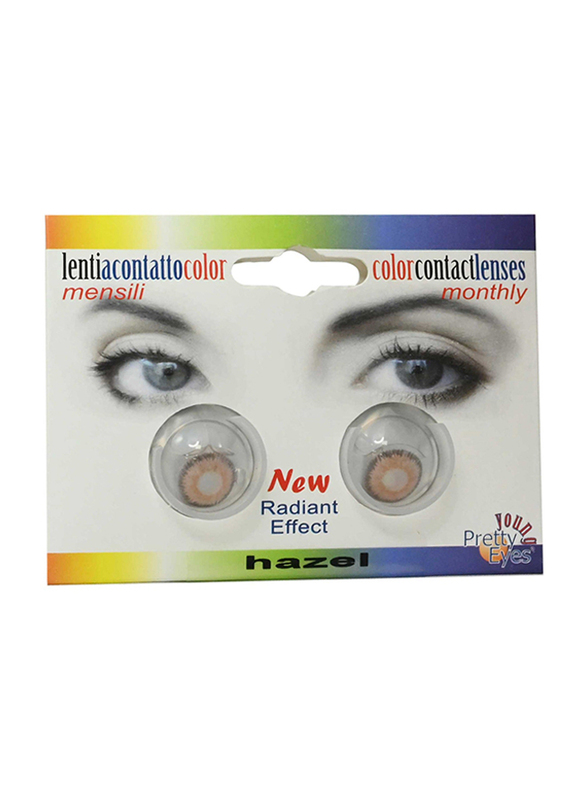 

Pretty Eyes Color Contactless Monthly Contact Lenses, Hazel, 0.00