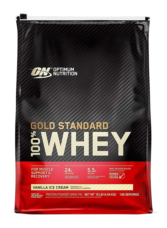 

Optimum Nutrition Standard 100% Whey Muscle Builder, 4.54 KG, Vanilla Ice Cream
