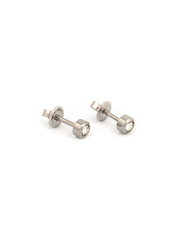 Studex Select Crystals Bezel Stud Earrings for Women, Silver