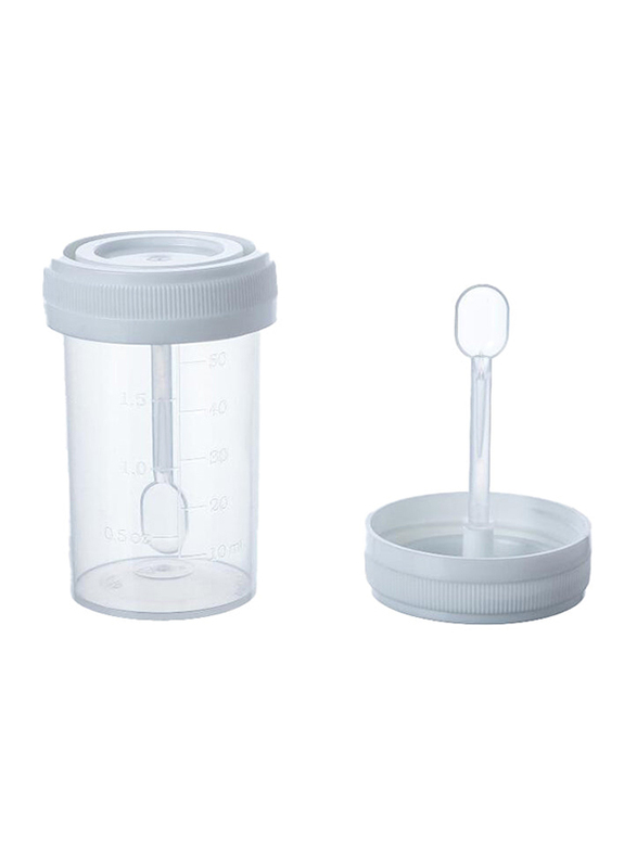 

Generic Stool Container with Spoon, 60ml, White/Clear