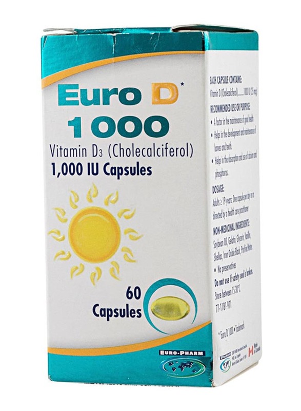 

Euro D 1000 IU, 60 Capsules