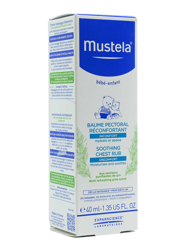 

Mustela 40ml Soothing Chest Rub Cream for Babies