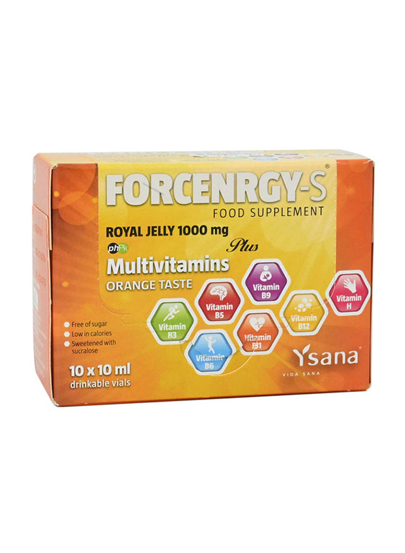 

Ysana Forcenrgy-S Multivitamins Orange Taste Drinkable Vials, 10 Vials