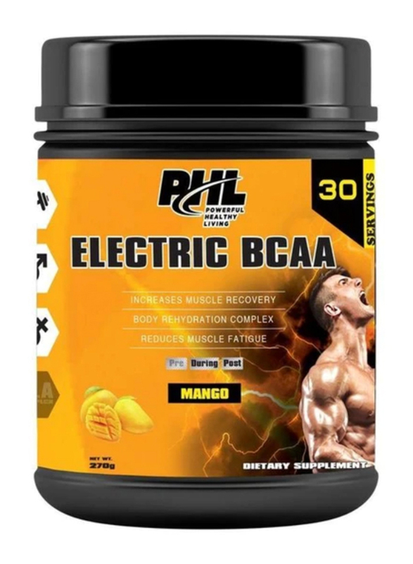 

PHL Nutrition Electric BCAA Powder, 30 Servings, 270gm, Mango