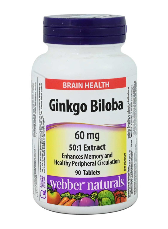 

Webber Naturals Ginkgo Biloba, 60mg, 90 Tablets