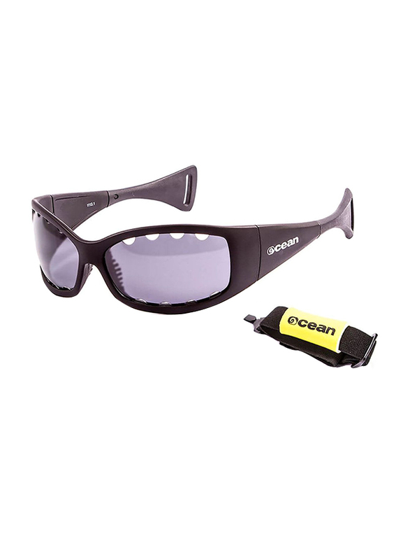 

Ocean Glasses Polarized Full-Rim Rectangular Fuerteventura Black Frame Sunglasses Unisex, Smoke Lens