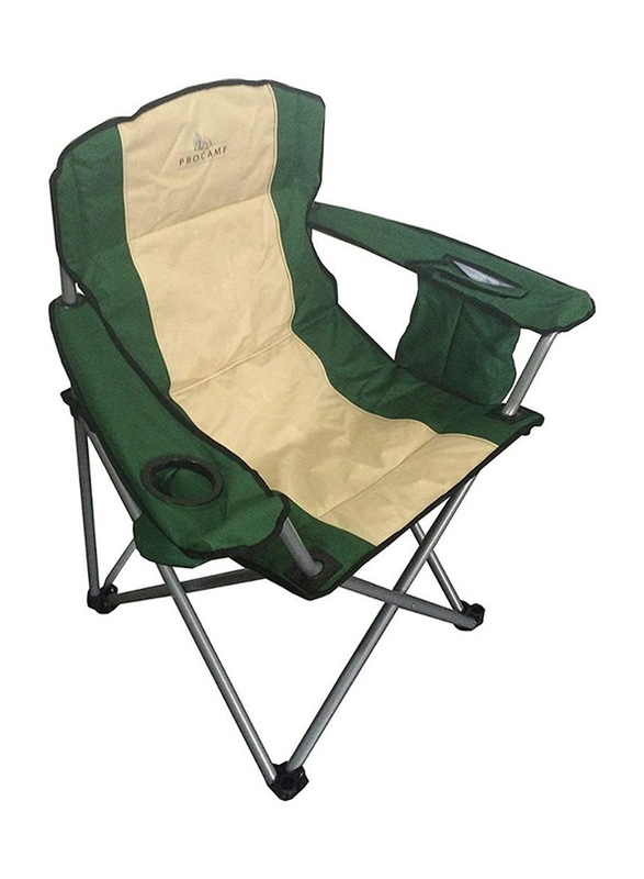 

Procamp Folding 3 Color Quad Chair, PRO000018, Beige/Green