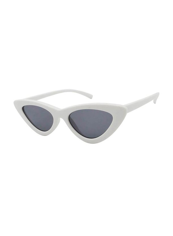 

Ocean Glasses Manhattan Polarized Full-Rim Cat Eye Matte White Sunglasses Unisex, Smoke Lens