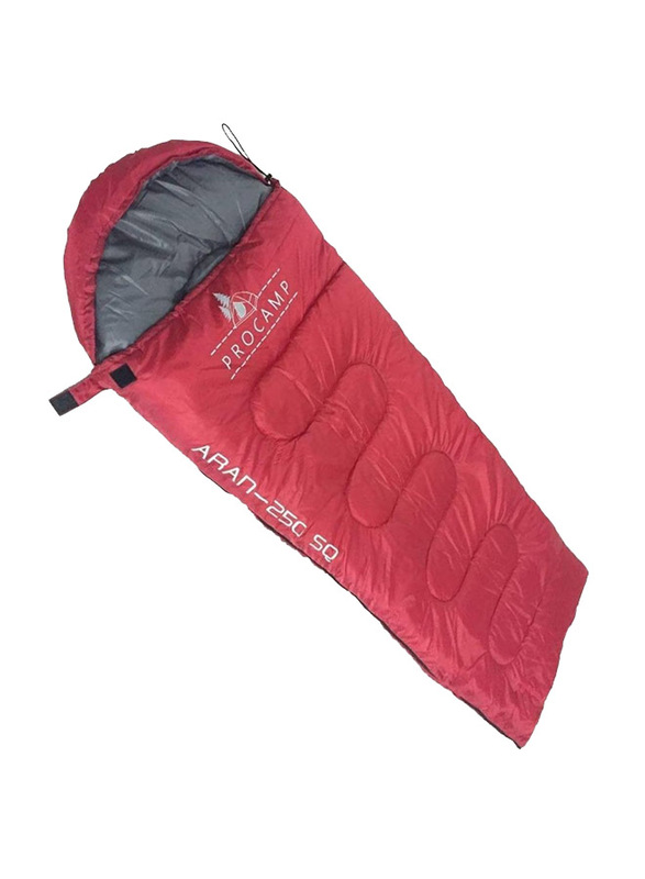 

Procamp Camping Sleeping Bag, ARAN250SQ, Red