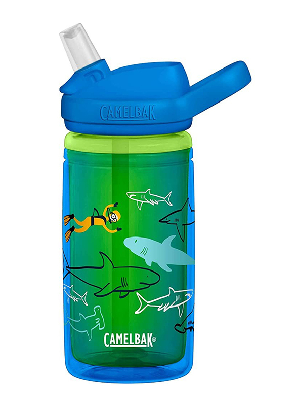 

Camelbak Eddy+ Scuba Sharks Kids Insulated Water Bottle, 14oz, Green/Blue