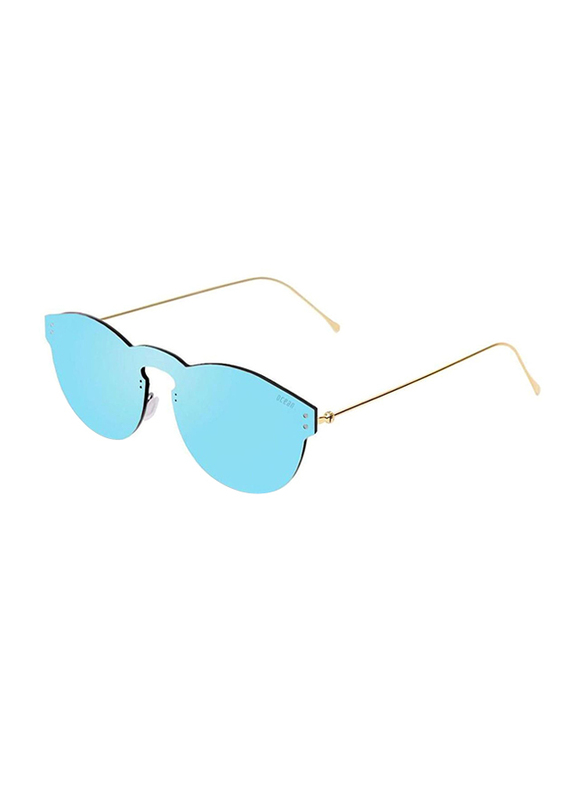 

Ocean Glasses Ibiza Rimless Round Blue Space Flat Frame Sunglasses Unisex, Blue Lens, 55/12/140