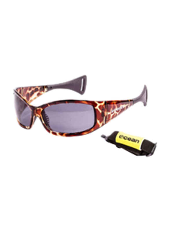 

Ocean Glasses Mentaway Polarized Full-Rim Rectangular Brown Sunglasses Unisex, Grey lens