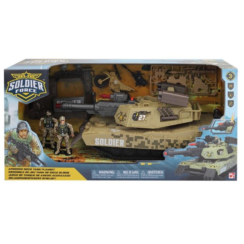 

Chapmei Soldier Force Armored Siege Tank Playset, Ages 3+