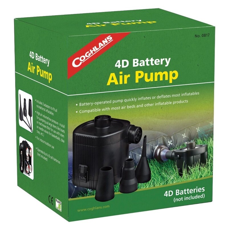 

Coghlans 4 Piece 4D Battery Air Pump, Black