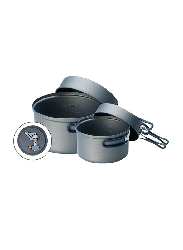 

Kovea Solo 3 Cookware Set, KSK-SOLO3, 4 Pieces, Grey