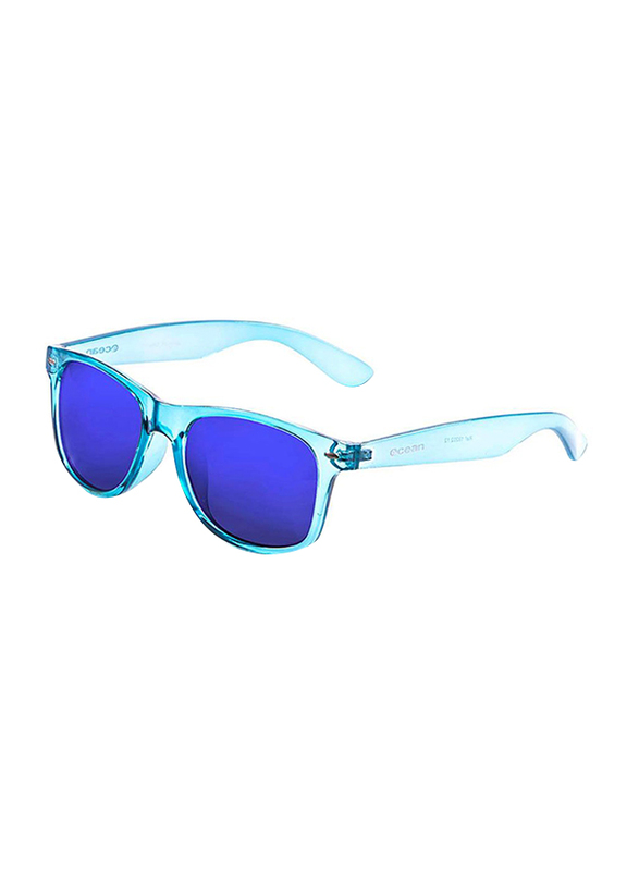 

Ocean Glasses Polarized Full-Rim Square Light Blue Frame Sunglasses Unisex, Revo Blue Iridium Lens