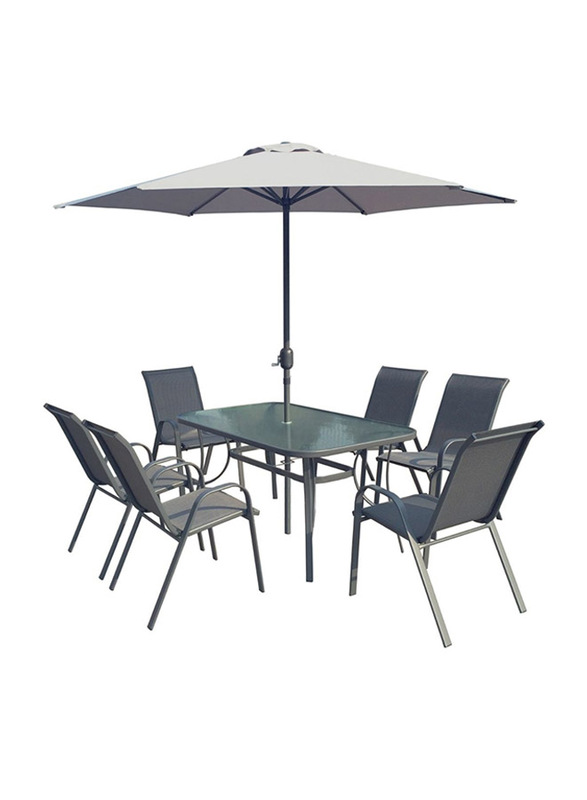 

Procamp 8-Pieces Large Steel Rectangular Patio Set, SF5001, Grey