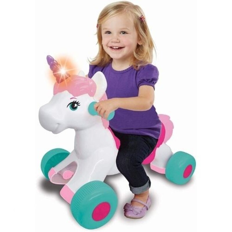 

Kiddieland Light N Sounds Magical Ride Along Unicorn, Ages 3+, Multicolour