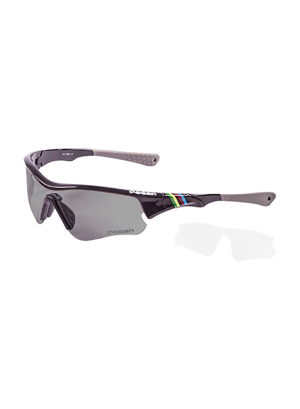 

Ocean Glasses Polarized Half Rim Rectangular Matt Black Sunglasses Unisex, Smoke Lens, 71/10/125