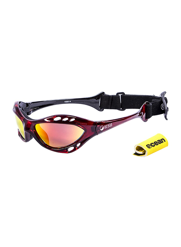 

Ocean Glasses Polarized Full-Rim Sport Cumbuco Red and Revo Frame Sunglasses Unisex, Pink Lens