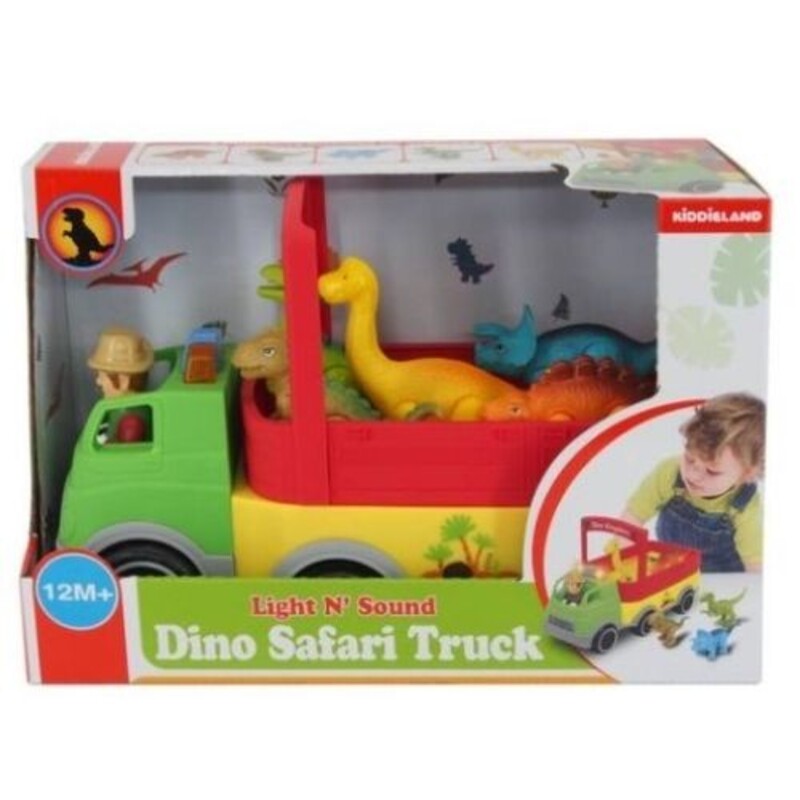 

Kiddieland Light N Sound Dino Safari Truck, 7 Pieces, Ages 1+, Multicolour