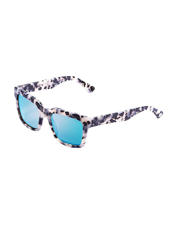 

Ocean Glasses Polarized Full-Rim Cat Eye White Tortoise Sunglasses Unisex, Revo Blue Lens, 55/12/135