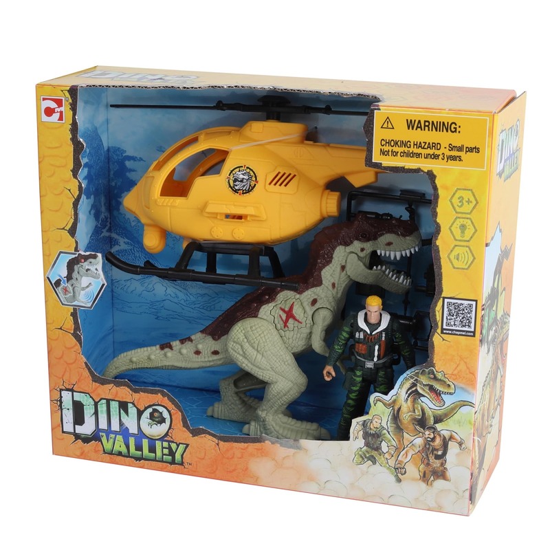 

Chapmei Dino Valley Copter Attack Playset, Ages 3+