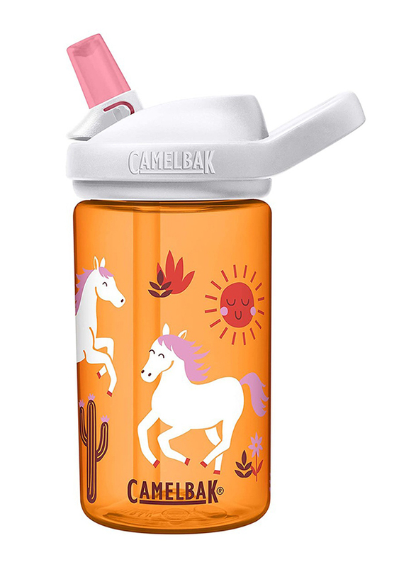 

Camelbak Eddy+ Wild Horses Kids Water Bottle, 14oz, Orange/White