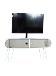 Home Canvas Contemporary TV Stand, White