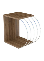 Home Canvas Case Side Table, Walnut/Chrome