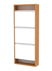 Home Canvas Wall Mounted Hide Shoe Cabinet, White/Brown